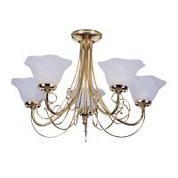 Poole Romsey 5 Arm Brass Effect Pendant 5X60W