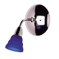 Siro Chrome Effect Wall Light Blue Shades
