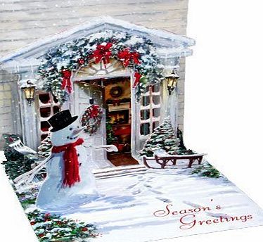 Pop Up Christmas Card 3D Pop Up Holiday Door Christmas Card