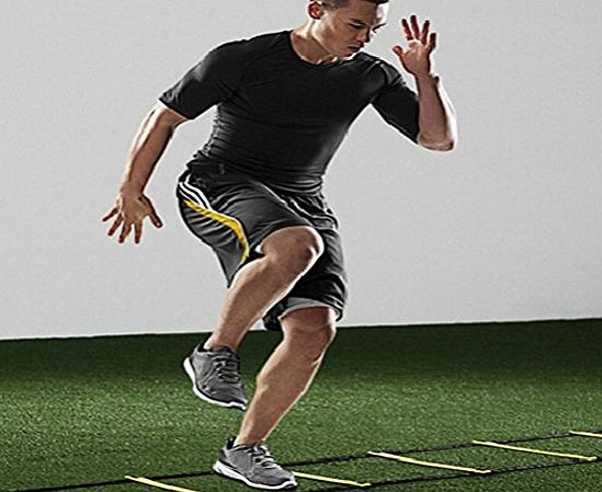 10-rung Sports Agility Ladder For Speed/ Football Fitness Feet Training Training Ladder Fast Footwork Agility Drills Aid(5M) (5M Black)