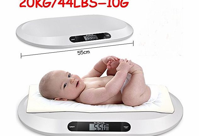 Popamazing Digital Electronic Precise Weighing Baby/Infant Scale 20kgs/44lbs - 10g Non Slip