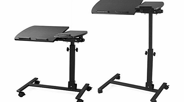 Popamazing Folding Adjustable Computer Notebook Laptop Table Tray Desk With Mouse Board PC Stand (black)