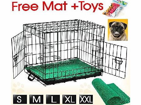 Popamazing Portable Folding Dog Cages Puppy Crates Small Medium Large Extra Large Pet Carrier Training Cage (S)