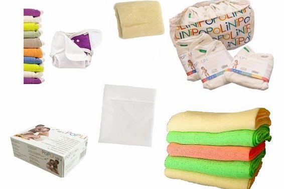 Popolini Nappies OneSize amp; Rainbow Set- Resuable Nappy First Equipment for Baby