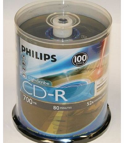 Philips LightScribe CD-R 52X 80Min 100PK Spindle Portable Consumer Electronic Gadget Shop