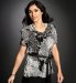 Portfolio Cowl Neck Abstract Print Blouse