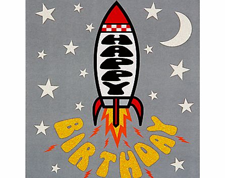 Portfolio Flaming Rocket Birthday Card