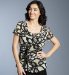 Leaf Print Belted Blouse with Camisole