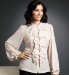 Portfolio Long Sleeve Ruffle Front Blouse