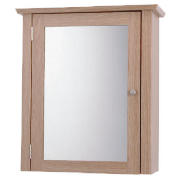 Portico Light Wood Wall Cabinet with Mirrored