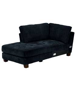 porto Left Hand Chaise Unit - Black