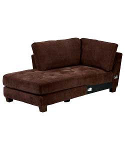 Left Hand Chaise Unit - Chocolate