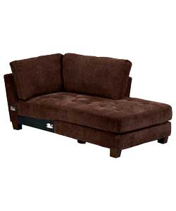 porto Right Hand Chaise Unit - Chocolate