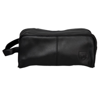 portsmouth Leather Washbag - Black.