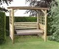 Swing Seat Arbour: 184cm x 190cm x 85cm (based upon roof si