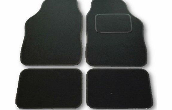 Posh Porschey NEW UNIVERSAL BLACK amp; SILVER GREY 4 PIECE FLOOR CAR MAT SET