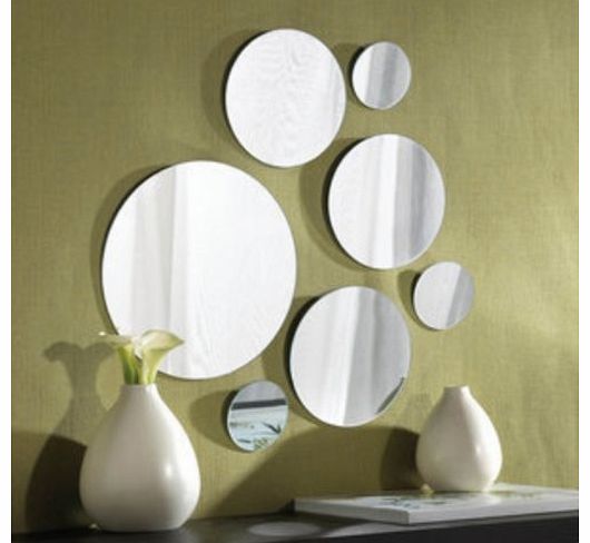 Posh Porschey Set Of 7 Round Wall Mounted Mirrors