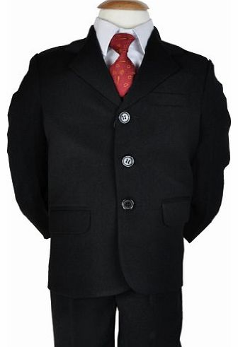 Poshtotz 5-Piece Boys Black Suit