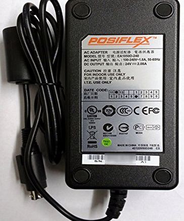 Posiflex EA1050D-240 Printer Power Supply Ac Adapter Power Input 100-240v 1.8amp at 50/60hz Power Output 24v at 2.08 Amp - Clover Leaf power connector (not supplied) - PA-6000 PSU