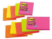 Post-it 3M Post-it Super Sticky notes, 76x76mm, neon,
