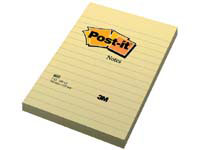Post-it 660 note pad, 152x102mm yellow sheets