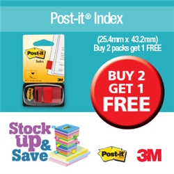 Post-it Index Flags 50 per Pack 25mm Red Ref