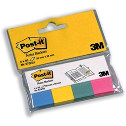 Post-it Note Page Markers - 4 pack - 20x38mm Ref