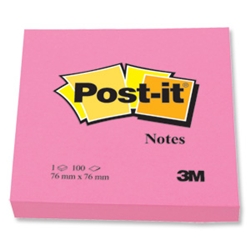 Post-it Notes - Neon Pink - 76x76mm - 6 pads Ref