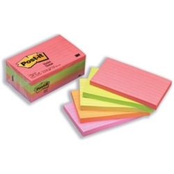 Post-it Notes - Neon Rainbow - Lined - 127x76mm