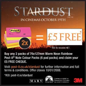 Post-it Warm Neon Notes Pad 100 Sheets 76x127mm