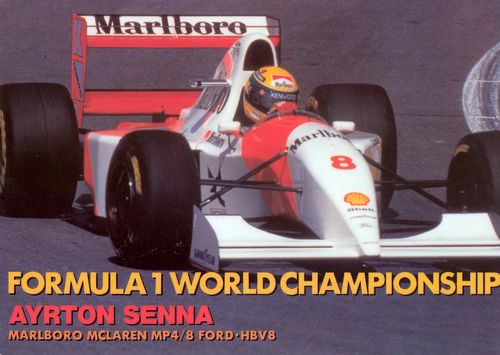 Postcards and Laminates Ayrton Senna McLaren 1993 Laminate