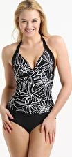 Pour Moi, 1295[^]191243 Newquay Halter Tankini Short Set - Black and White
