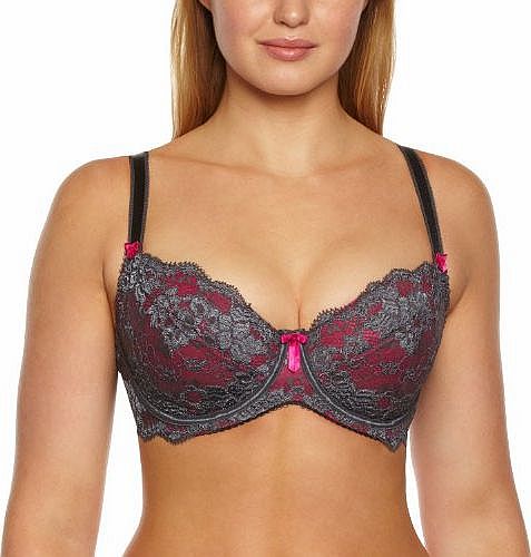 Pour Moi Womens Amour Full Cup Everyday Bra, Grey (Slate/Fuchsia), 30FF