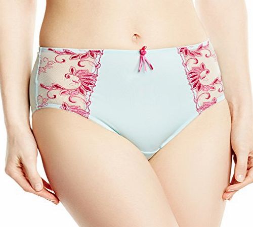 Pour Moi? Womens Imogen Rose Floral Brief, Green (Aqua/Fuchsia), Size 12
