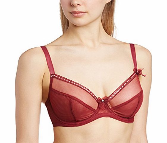 Womens Pin Up Underwired Non Padded Full Cup Everyday Bra, Red (Bloody Mary), 30G