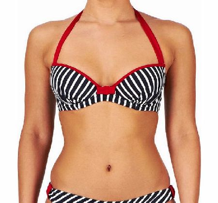 Pour Moi Womens Pour Moi Ahoy Stripe Padded Bikini Top -
