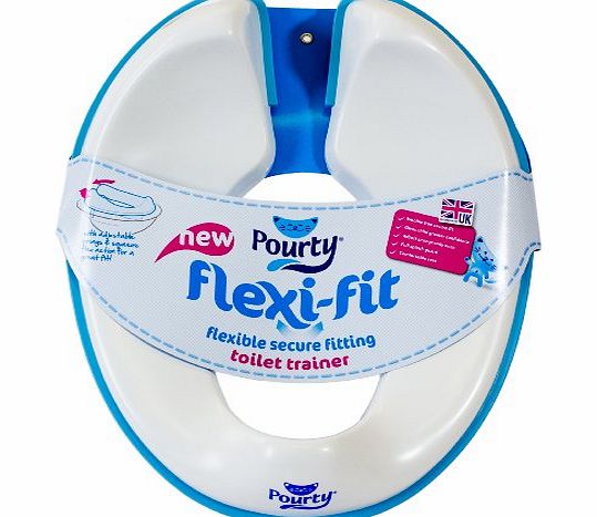 Pourty Flexi-Fit Toilet Trainer (White/ Blue)