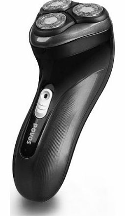 POVOS  PQ7100 Triple-head Rechargeable Electric Rotary Men Shaver Razor, 360 Degree Shaving System Including Creative 3D Stainless Steel Floating Heads and Pop-up Trimmer and Acute Knife Net
