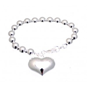 325 Heart Silver Ball Bracelet