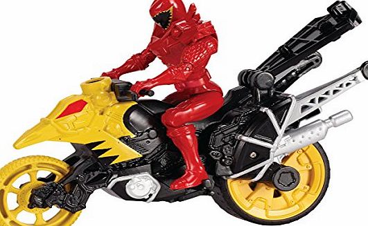Power Rangers Dino Supercharge Stunt Bike Cycle and T-Rex Figure (Grey/Red)