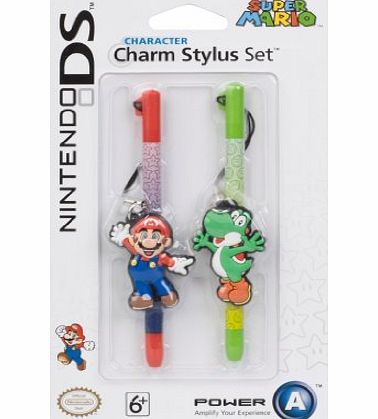 PowerA Nintendo Licensed Character Charm Stylus Twin Pack - Mario amp; Yoshi (3DS, DSi XL, DSi, DS Lite)