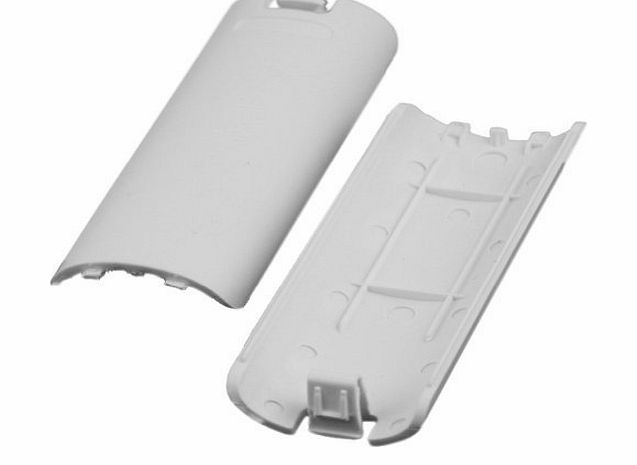 PowerArt 2 PCS New Battery Back Door Shell Cover for Nintendo Wii Remote Controller White