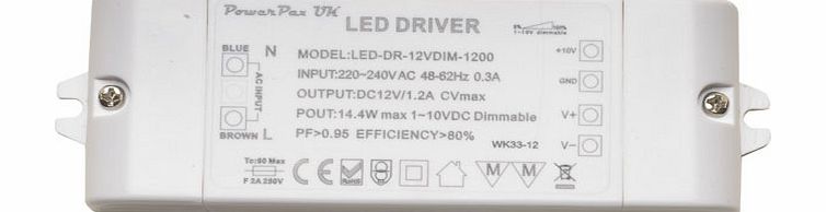 PowerPax UK 0-10V Dimmable LED Driver 24V 14.4W
