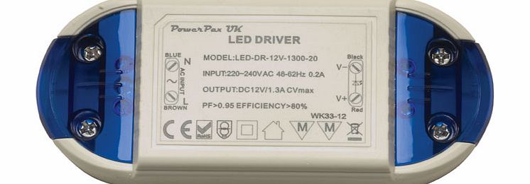 PowerPax UK 12VDC Constant Voltage LED Power Supply 20 Watt