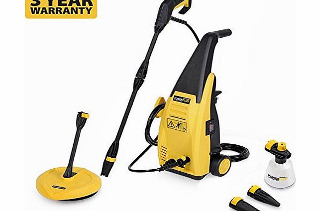  Outdoor Garden 105 Bar 1500w Power Pressure Washer with Accessories amp; Patio Cleaner POWXG9020 - 3 Year Home User Warranty