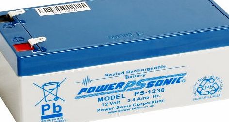Powersonic Power Sonic PS1230 12V 3.4Ah AGM Battery - Suitable For Response Alarm, Burglar Alarm, Security Alarm, Fire Alarm, Solar Alarm amp; Bell