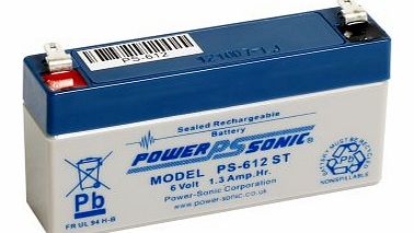 Powersonic Power Sonic PS612 6V 1.3Ah AGM Battery Suitable For Response Burglar Alarm Systems Fire Security