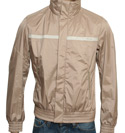 Beige Lightweight Jacket with Concealed Hood