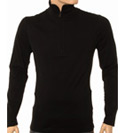 Prada Black 1/4 Zip Long Sleeve Cotton Top