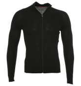 Prada Black Full Zip Ribbed Sweater